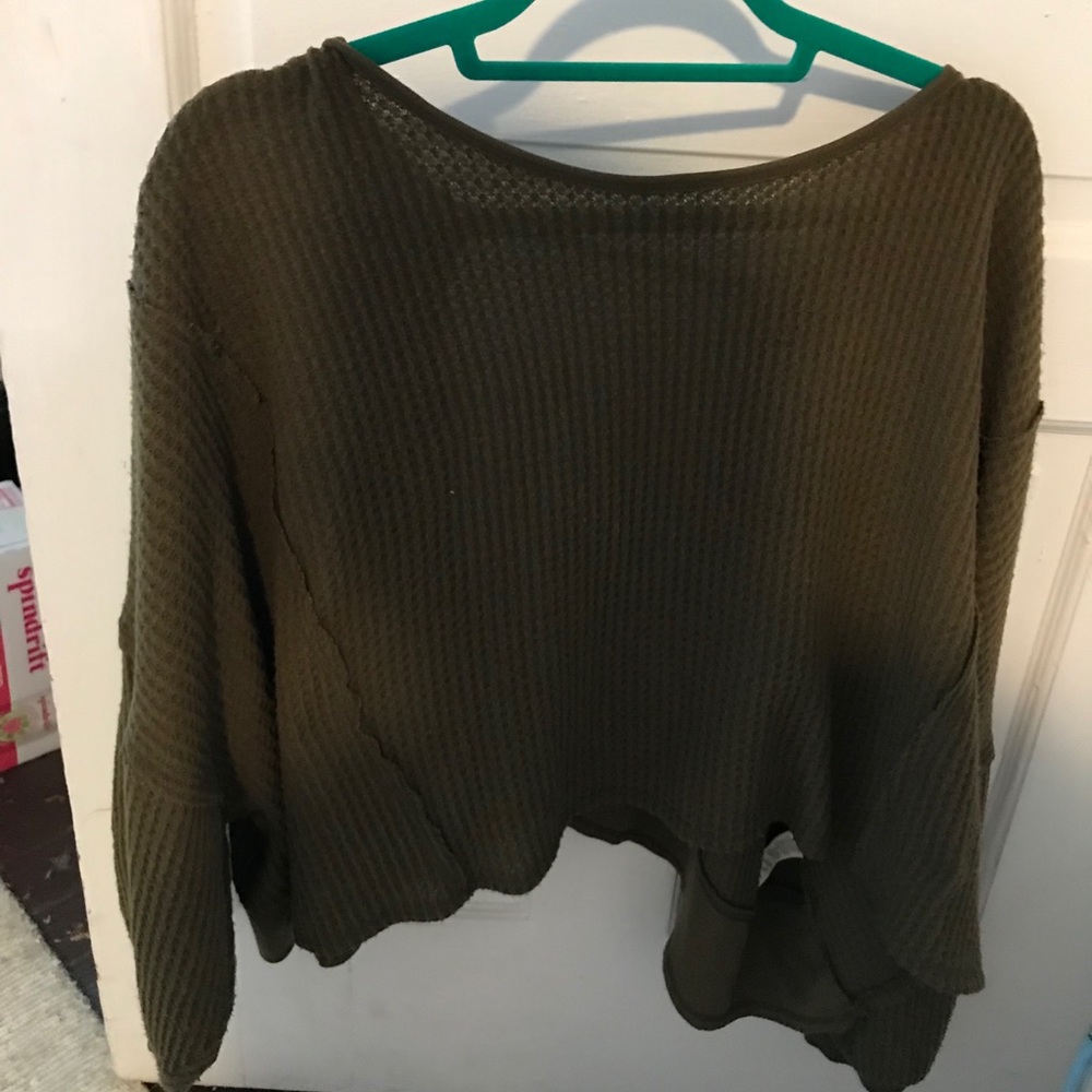 Free people green sweaters